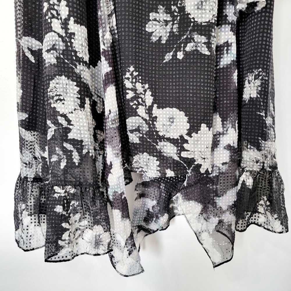 NEW Chelsea & Walker Cara Black & White Silk Jacquard Midi Dress Size 2 - Picture 12 of 16